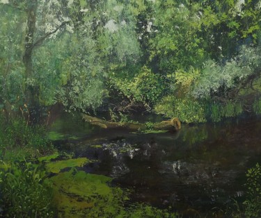 Painting titled "Olhovka river" by Danil Shurykin, Original Artwork, Oil