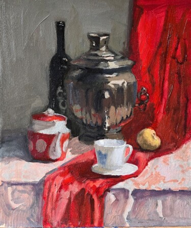 Painting titled "Still life with a s…" by Danil Voronov, Original Artwork, Oil