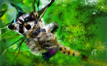 Digital Arts titled "Raccoon" by Danila, Original Artwork, Digital Painting