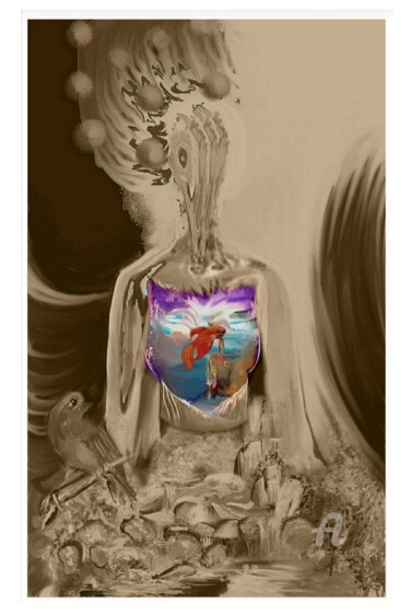 Arts numériques intitulée "Poisson rouge" par Danila, Œuvre d'art originale, Peinture numérique