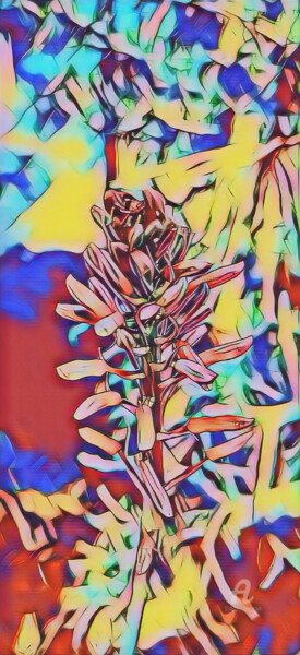 Digitale Kunst mit dem Titel "Fleur d'aloès" von Danila, Original-Kunstwerk, Digitale Malerei