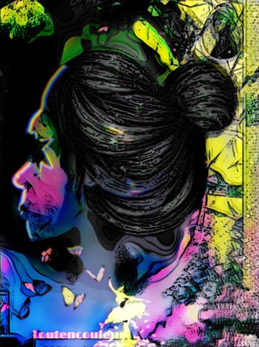 Digitale Kunst mit dem Titel "Nuit colorée" von Danila, Original-Kunstwerk, Digitale Malerei