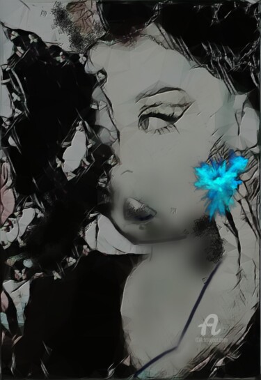 Цифровое искусство под названием "La poudreuse" - Danila, Подлинное произведение искусства, Цифровая живопись
