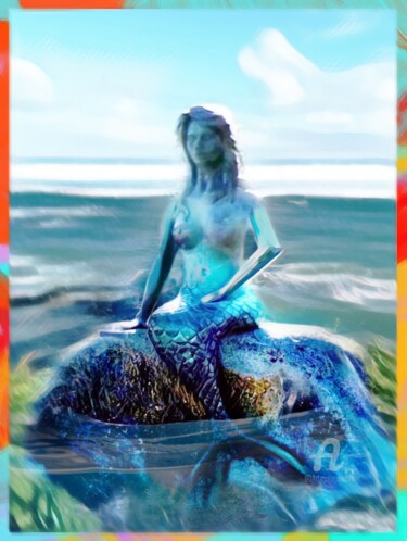 Arts numériques intitulée "Sirène" par Danila, Œuvre d'art originale, Peinture numérique