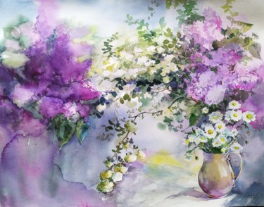 Painting titled ""Summer invitation"" by Olga Daniliuk, Original Artwork, Watercolor