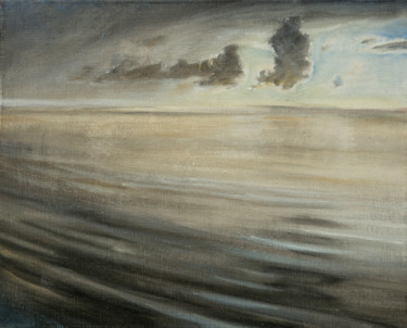 Painting titled "SILVER OF THR SEA o…" by Masha Danilovskaia, Original Artwork, Oil Mounted on Wood Stretcher frame