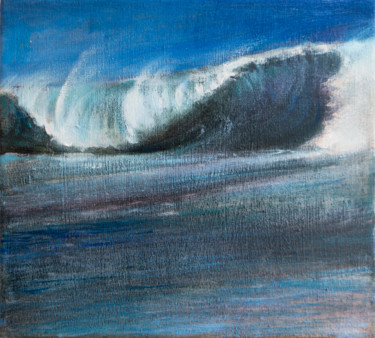 Картина под названием "BILLOW seascape oil…" - Masha Danilovskaia, Подлинное произведение искусства, Масло Установлен на Дер…