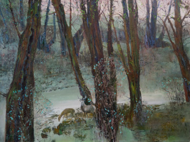 Pintura intitulada "Spring" por Masha Danilovskaia, Obras de arte originais, Óleo