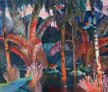 Peinture intitulée "Wild world" par Masha Danilovskaia, Œuvre d'art originale, Huile Monté sur Châssis en bois