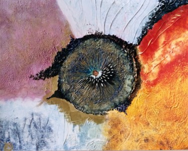Peinture intitulée "l oeil du paon" par Danielle Cabero, Œuvre d'art originale