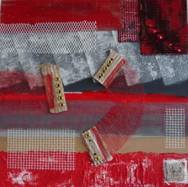 Collages intitulée "Carton rouge" par D A N ' I M A G ' I N, Œuvre d'art originale