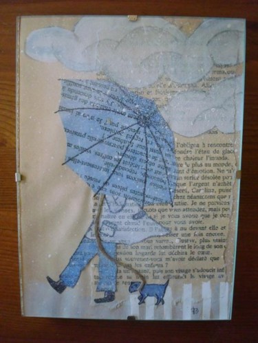 Collages intitulée "Jour de pluie" par D A N ' I M A G ' I N, Œuvre d'art originale