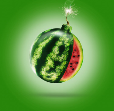Цифровое искусство под названием "green ripe watermel…" - Daniil Ivanov, Подлинное произведение искусства, Фотомонтаж