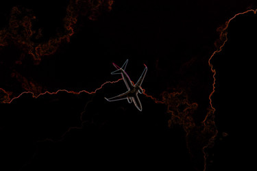 Фотография под названием "Flying Airplane in…" - Daniil Ivanov, Подлинное произведение искусства, Фотомонтаж