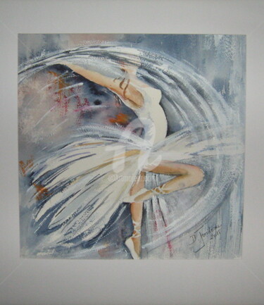 Painting titled "A l'Opéra" by Dany, Original Artwork, Watercolor