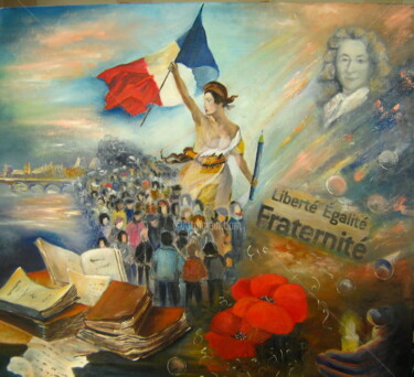 Pintura intitulada "ODE à la LIBERTE" por Dany, Obras de arte originais, Óleo