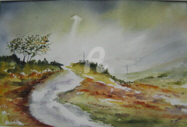 Painting titled "Brume automnale" by Dany, Original Artwork, Watercolor