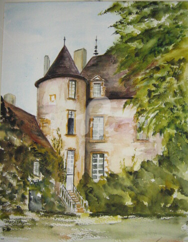 Peinture intitulée "Castel dans la régi…" par Dany, Œuvre d'art originale, Aquarelle
