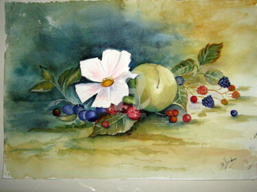 Painting titled "Abondance" by Dany, Original Artwork, Watercolor