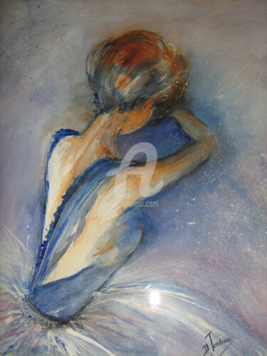 Peinture intitulée "Méditation à l'opéra" par Dany, Œuvre d'art originale, Aquarelle