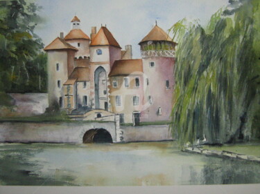 Peinture intitulée "Château de Sercy en…" par Dany, Œuvre d'art originale, Aquarelle