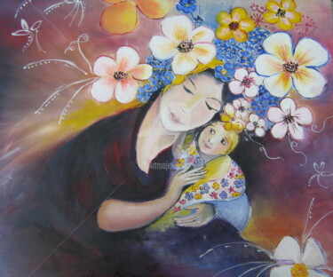 Painting titled "Tendresse" by Dany, Original Artwork, Oil