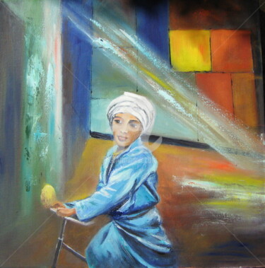 Peinture intitulée "L'enfant à la "pata…" par Dany, Œuvre d'art originale, Huile