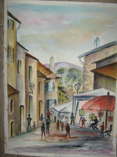 Painting titled "Expo de septembre à…" by Dany, Original Artwork, Watercolor