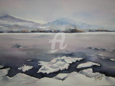 Peinture intitulée "Neige et brouillard…" par Dany, Œuvre d'art originale, Aquarelle