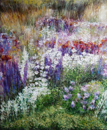 Painting titled "Garden 62" by Danko Merin, Original Artwork, Oil