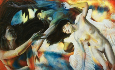 Malerei mit dem Titel "The Mysterious flam…" von Danko Merin, Original-Kunstwerk, Öl