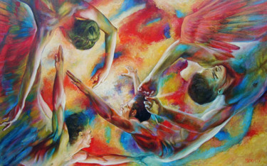 Pintura titulada "The Mysterious flam…" por Danko Merin, Obra de arte original, Oleo