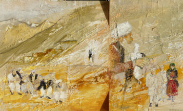 Painting titled "Terra afganne" by Daniel Lanoux, Original Artwork, Collages