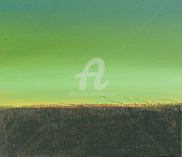 Peinture intitulée "AUBE VERTE" par Daniel Lanoux, Œuvre d'art originale, Collages
