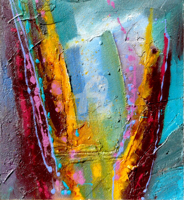 Pittura intitolato "water abysse" da Daniel Lanoux, Opera d'arte originale, Acrilico