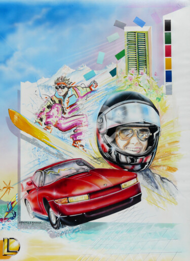 Malerei mit dem Titel "aero sport" von Daniel Lanoux, Original-Kunstwerk, Airbrush