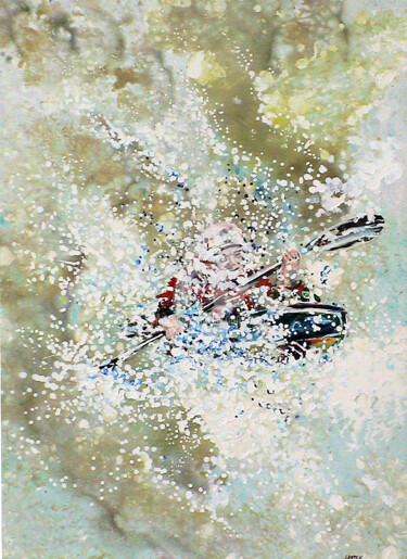 Peinture intitulée "Ecume" par Daniel Lanoux, Œuvre d'art originale, Laque