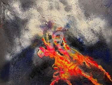 Peinture intitulée "Volcanique" par Daniel Lanoux, Œuvre d'art originale, Acrylique