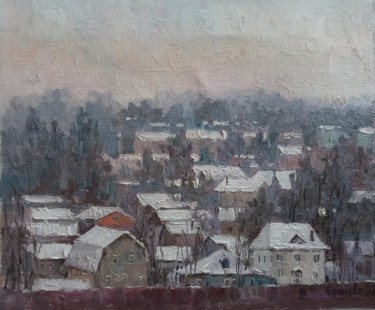 Painting titled "Winter in Dmitrov" by Olga Goryunova, Original Artwork, Oil