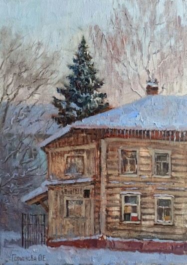 Painting titled "Rostovskaya street" by Olga Goryunova, Original Artwork, Oil