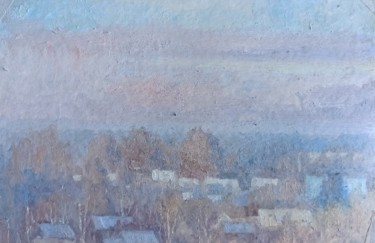 Painting titled "Freezing day" by Olga Goryunova, Original Artwork, Oil