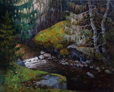 Peinture intitulée "Kitenyoki river" par Olga Goryunova, Œuvre d'art originale, Huile