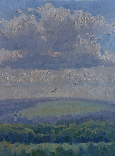 Pittura intitolato "View on Zarechye" da Olga Goryunova, Opera d'arte originale, Olio