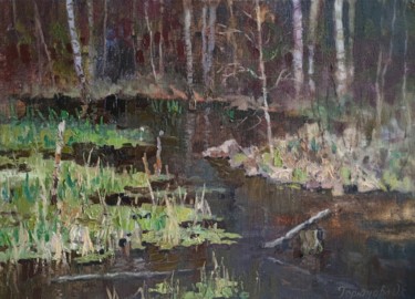 Schilderij getiteld "Petlyanka river" door Olga Goryunova, Origineel Kunstwerk, Olie