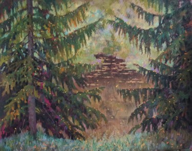 The beginning of autumn in Verbilki Dessin intitulée "The beginning of au…" par Olga Goryunova, Œuvre d'art originale, Pastel