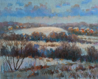 Schilderij getiteld "View on Ignatovka v…" door Olga Goryunova, Origineel Kunstwerk, Pastel