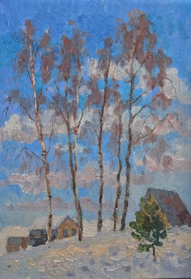 Painting titled "February day" by Olga Goryunova, Original Artwork, Oil