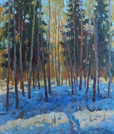 Painting titled "March day" by Olga Goryunova, Original Artwork, Oil