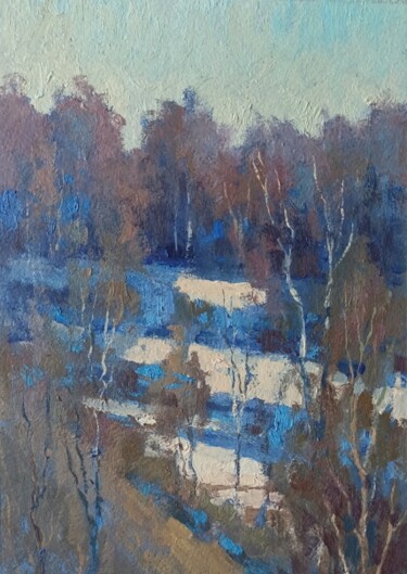 Pintura intitulada "Blue shadows" por Olga Goryunova, Obras de arte originais, Óleo