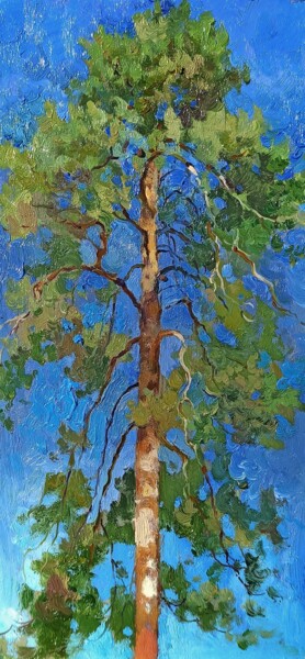 Painting titled "Pine" by Olga Goryunova, Original Artwork, Oil